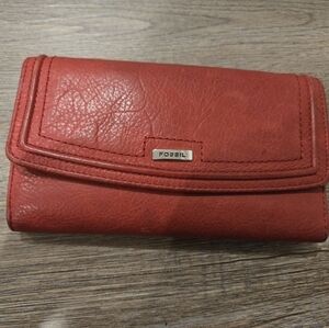Fossil Red Leather Wallet